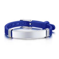 Sweet summer candy color Silica gel bracelet stainless steel bar engrave letter bracelet