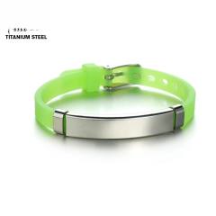 Sweet summer candy color Silica gel bracelet stainless steel bar engrave letter bracelet