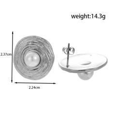 Silver color triangle button design stainless steel studs earrings collection