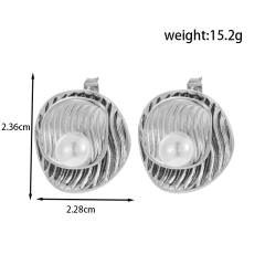 Silver color triangle button design stainless steel studs earrings collection