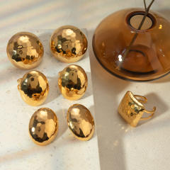18KG chunky ball bead design stainless steel earrings