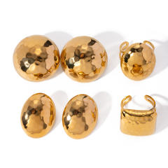 18KG chunky ball bead design stainless steel earrings