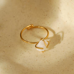 Hot sale natural stone statement stainless steel finger rings collection