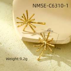 18KG elegant firework stainless steel studs earrings