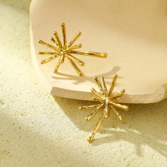 18KG elegant firework stainless steel studs earrings