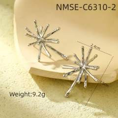 18KG elegant firework stainless steel studs earrings