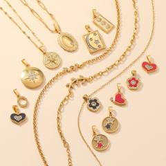 DIY accessory stainless steel star heart charm pendant without chain