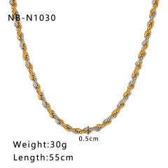 Punk trend mix color stainless steel cuban link chain necklace for men women