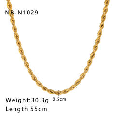 Punk trend mix color stainless steel cuban link chain necklace for men women