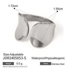 Concise easy match chunky mirror design stainless steel finger rings