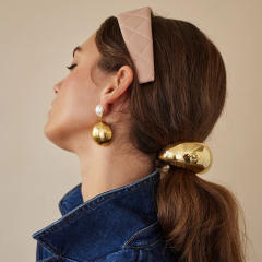 Chunky gold silver color stainless steel hair ties for thick hair