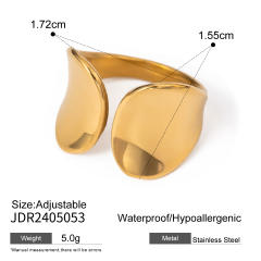 Concise easy match chunky mirror design stainless steel finger rings