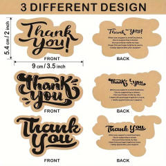 50pcs 2.1inch *3.5 inch kraft paper thank you card gift card