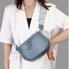 Popular Cowhide Leather women funny pack waist bag chest bag