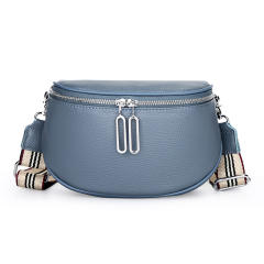 Popular Cowhide Leather women funny pack waist bag chest bag