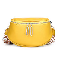 Popular Cowhide Leather women funny pack waist bag chest bag