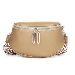 Popular Cowhide Leather women funny pack waist bag chest bag