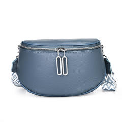 Popular Cowhide Leather women funny pack waist bag chest bag