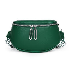Popular Cowhide Leather women funny pack waist bag chest bag