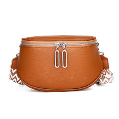 Popular Cowhide Leather women funny pack waist bag chest bag
