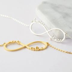 DIY custom name infinity symbol stainless steel necklace