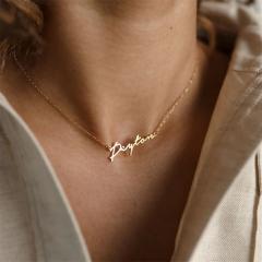 Dainty custom name stainless steel necklace