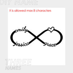 DIY custom name infinity symbol stainless steel necklace