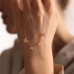 14KG dainty custom name letter stainless steel necklace