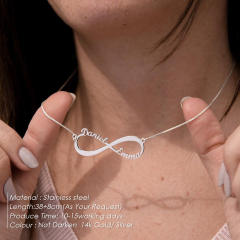 DIY custom name infinity symbol stainless steel necklace