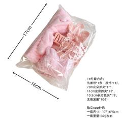 16pcs set plain color makeup headband hair claw clips hair ties set