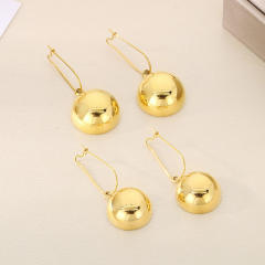 Chunky hollow out semicircle stainless steel dangle earrings