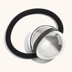 18KG popular chunky silver gold color stainless steel hair ties