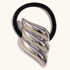 18KG popular chunky silver gold color stainless steel hair ties