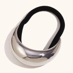 18KG popular chunky silver gold color stainless steel hair ties