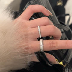 French trend italy palace style frosted gold plated copper finger rings