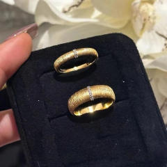 French trend italy palace style frosted gold plated copper finger rings