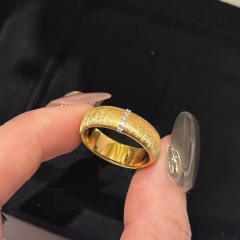 French trend italy palace style frosted gold plated copper finger rings