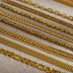 18KG hot sale figaro chain cuban link chain stainless steel bracelet