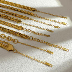 18KG hot sale figaro chain cuban link chain stainless steel bracelet