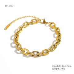 18KG hot sale figaro chain cuban link chain stainless steel bracelet