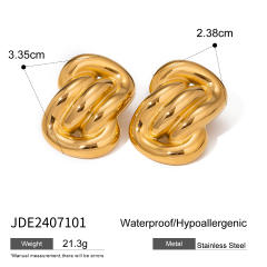 Chunky stainless steel geometric earrings bigger earrings