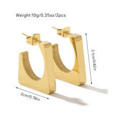Concise geometric smooth design stainless steel earrings collection