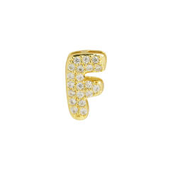 18K gold plated copper diamond bubble letter initial letter necklce