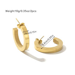 Concise geometric smooth design stainless steel earrings collection