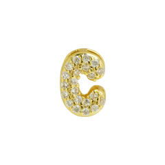 18K gold plated copper diamond bubble letter initial letter necklce