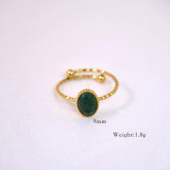 Summer fresh green color natural stone agate stainless steel necklace collection