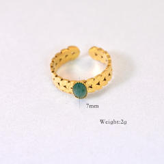 Summer fresh green color natural stone agate stainless steel necklace collection