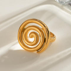 Personality sprial shape chunky stainless steel finger rings