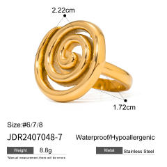 Personality sprial shape chunky stainless steel finger rings