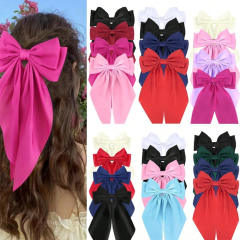 36cm plain color big bow french barrette hair clips french barrette hair clips